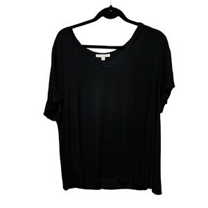 Green Envelope Los Angeles Black Ruffle Sleeve V-Neck Top‎ Plus Size 2X Plus